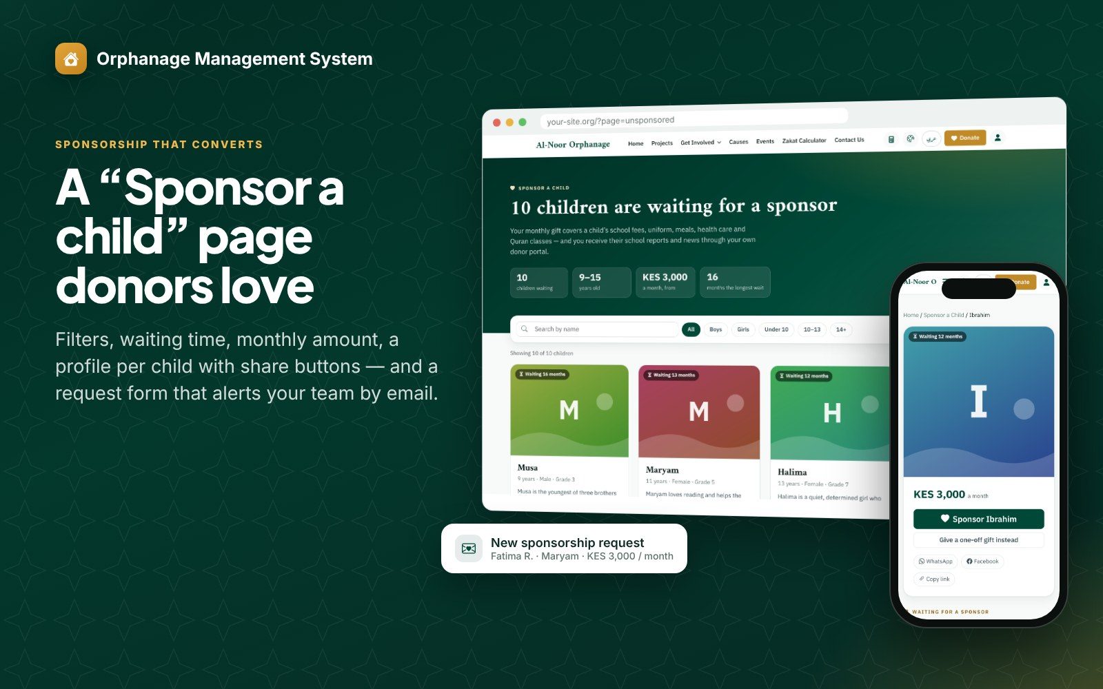 Multi-Branch Orphanage and School Management System (OMS) screenshot 2